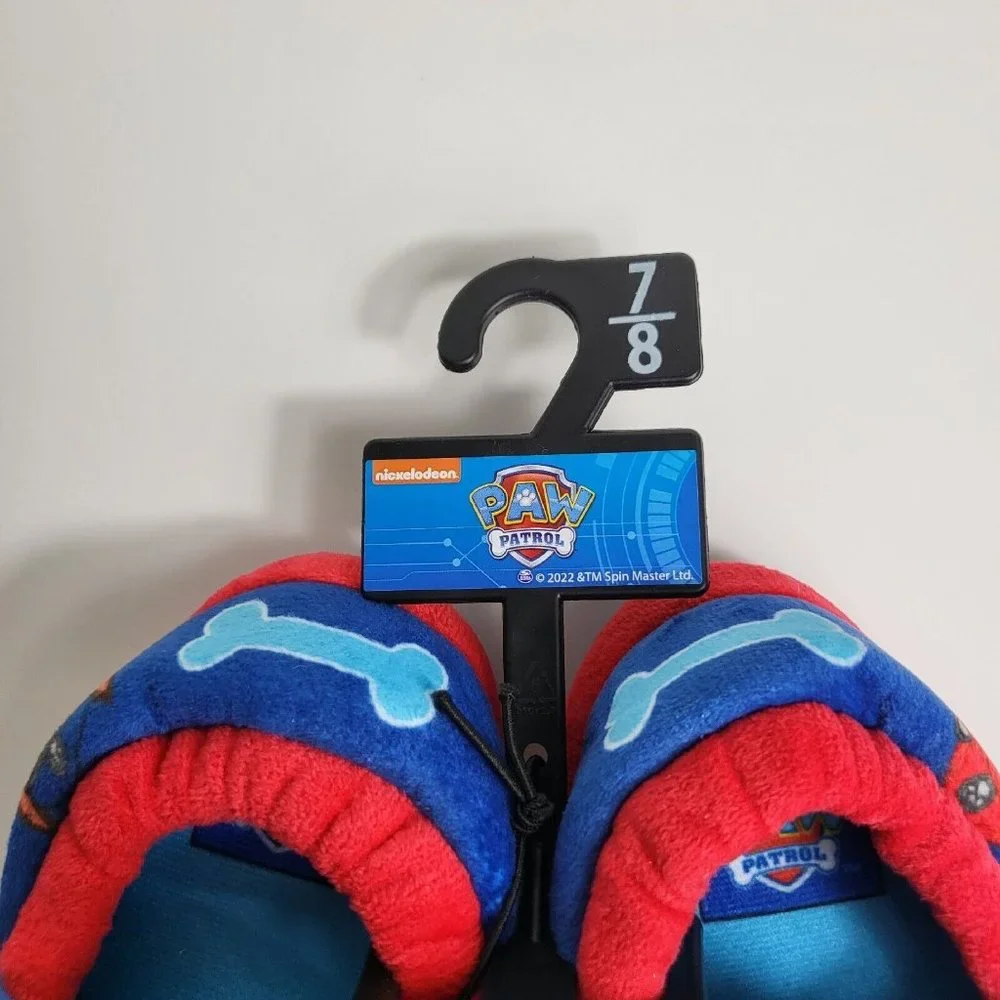Paw Patrol Kids Slippers Chase Marshall Plush Puppy Dog Sz 7/8 Nickelodeon New - Picture 15 of 16